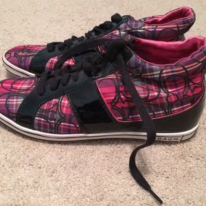 Pink and Black Coach Sneakers